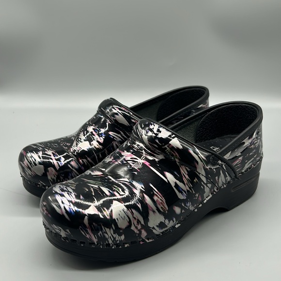 Dansko professional patent dress clogs metallic waves women's - Picture 3 of 10